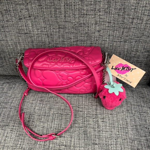Betsey Johnson Crossbody with Strawberry Charm - Picture 4 of 11